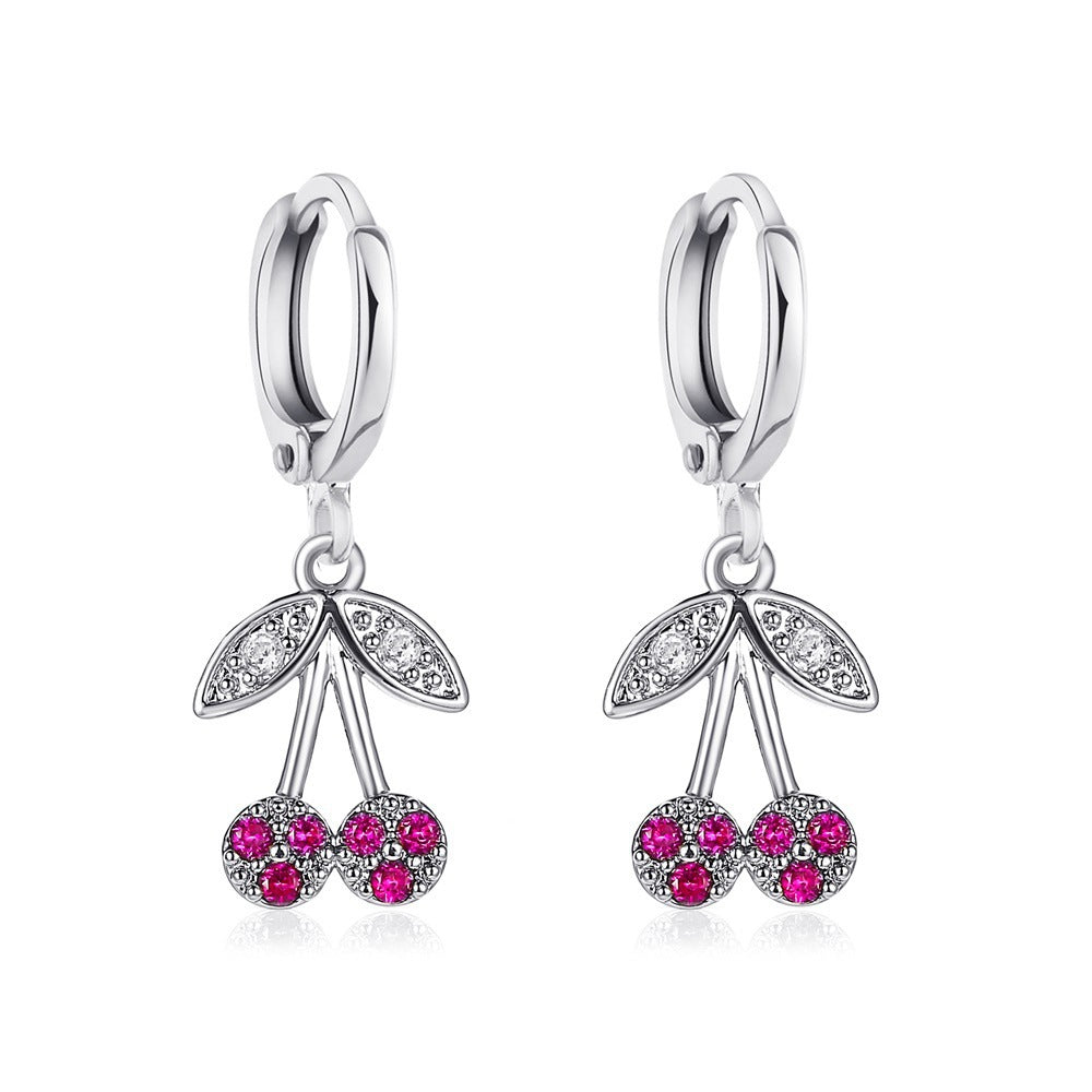 Wholesale long cherry creative design cute earrings